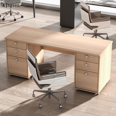 Office desk with two filing cabinets